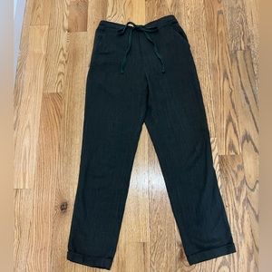 Olive linen drawstring pants